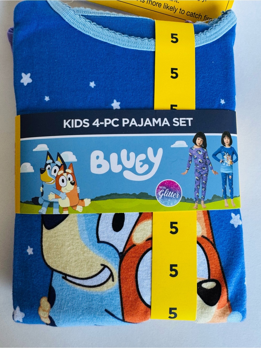 Bluey Kids 4‑Pc Blue Pajama Set - Blue